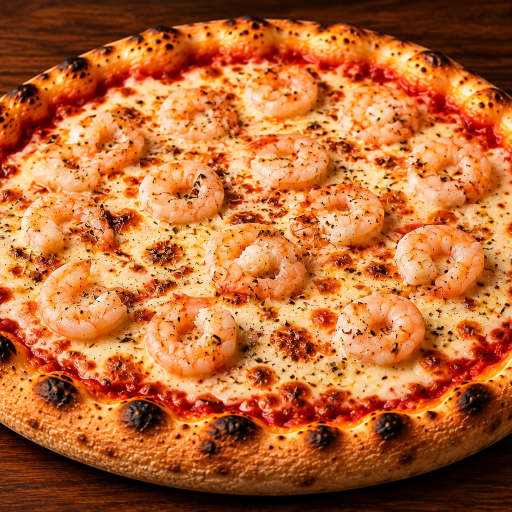 Pizza Gambretti mit Shrimps