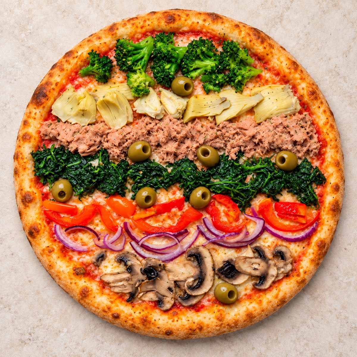 Pizza Pazza mit grünen Oliven