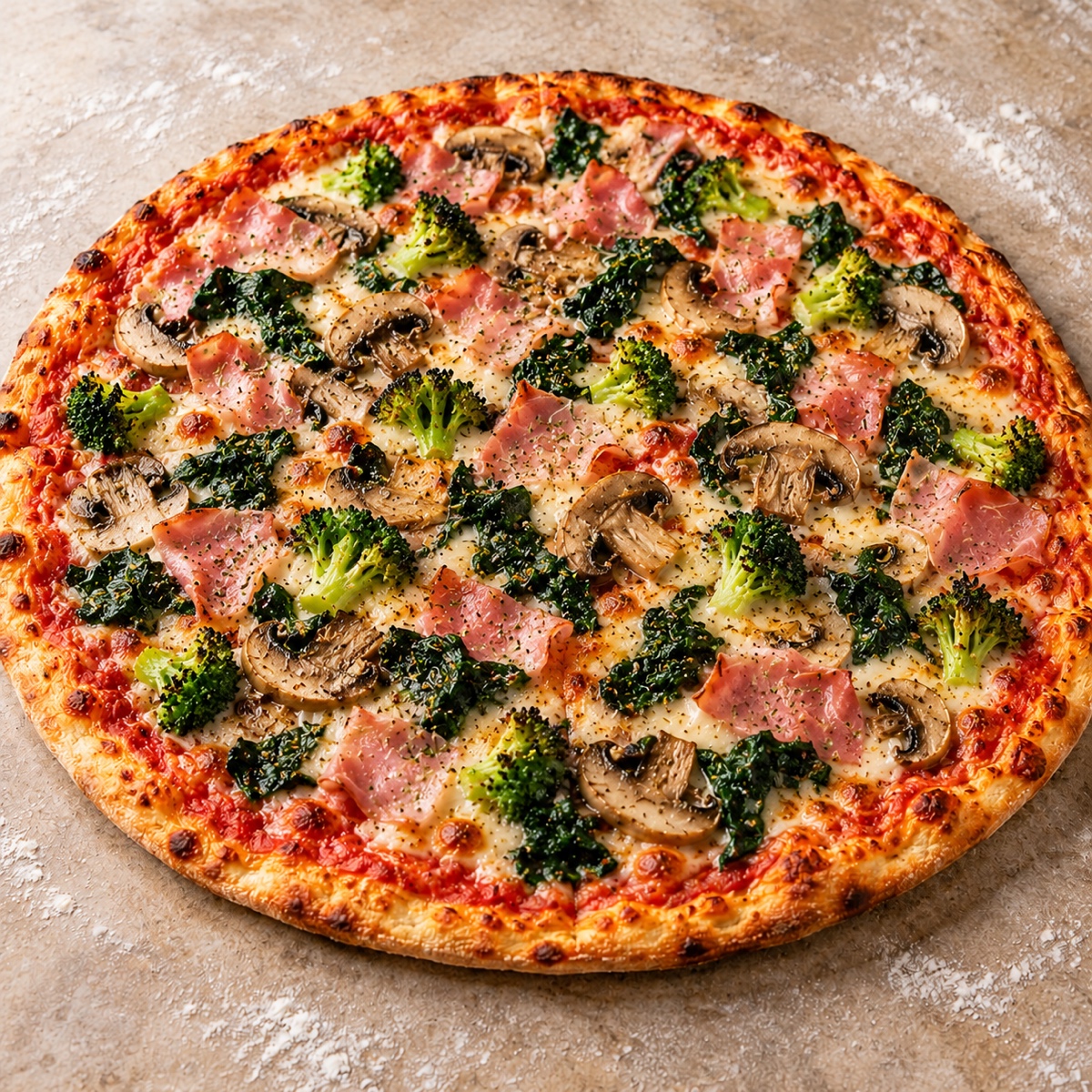 Große gemischte Pizza